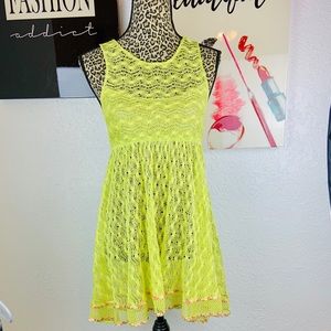 Free People New Romantics Neon Knitted dress Small